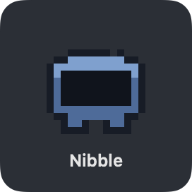 Nibble, its eyes turning into see-sawing braces