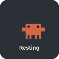 Resting: it blinks, with no session running